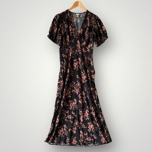 Floral Black and Pink Dress